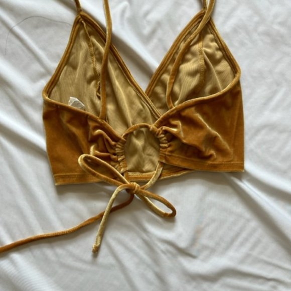 Mustard Two Piece Top and Skirt, XS - Picture 2 of 4